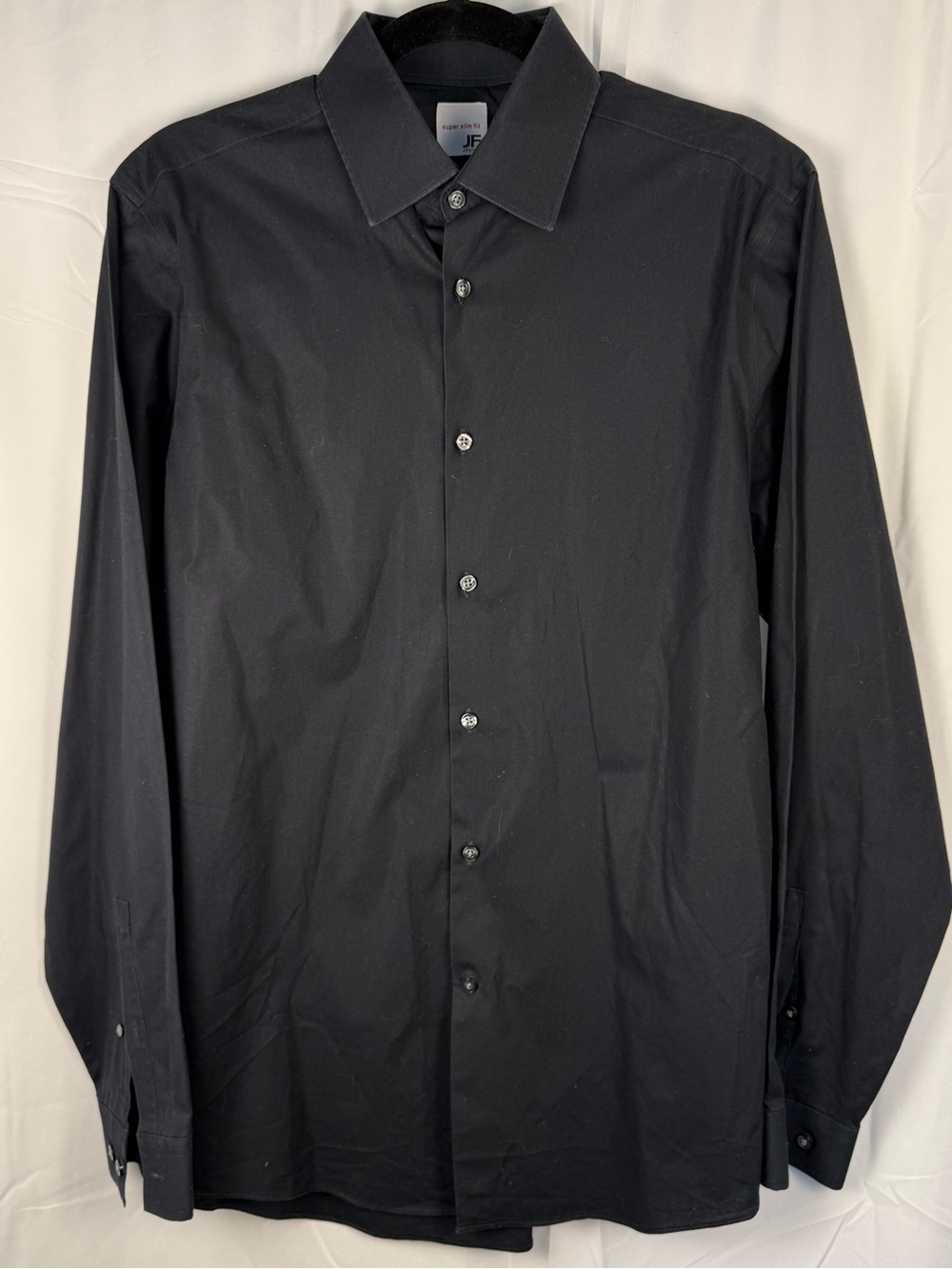 J.Ferrar Super Slim Fit Black Dress Shirt Men’s M 15-15.5 34/35 Stretch
